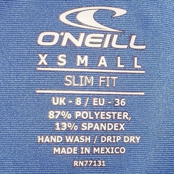 O'Neill Women's Basic Skins UPF 50+ Long Sleeve Rash Guard Blue XSmall NWOT - Picture 7 of 7